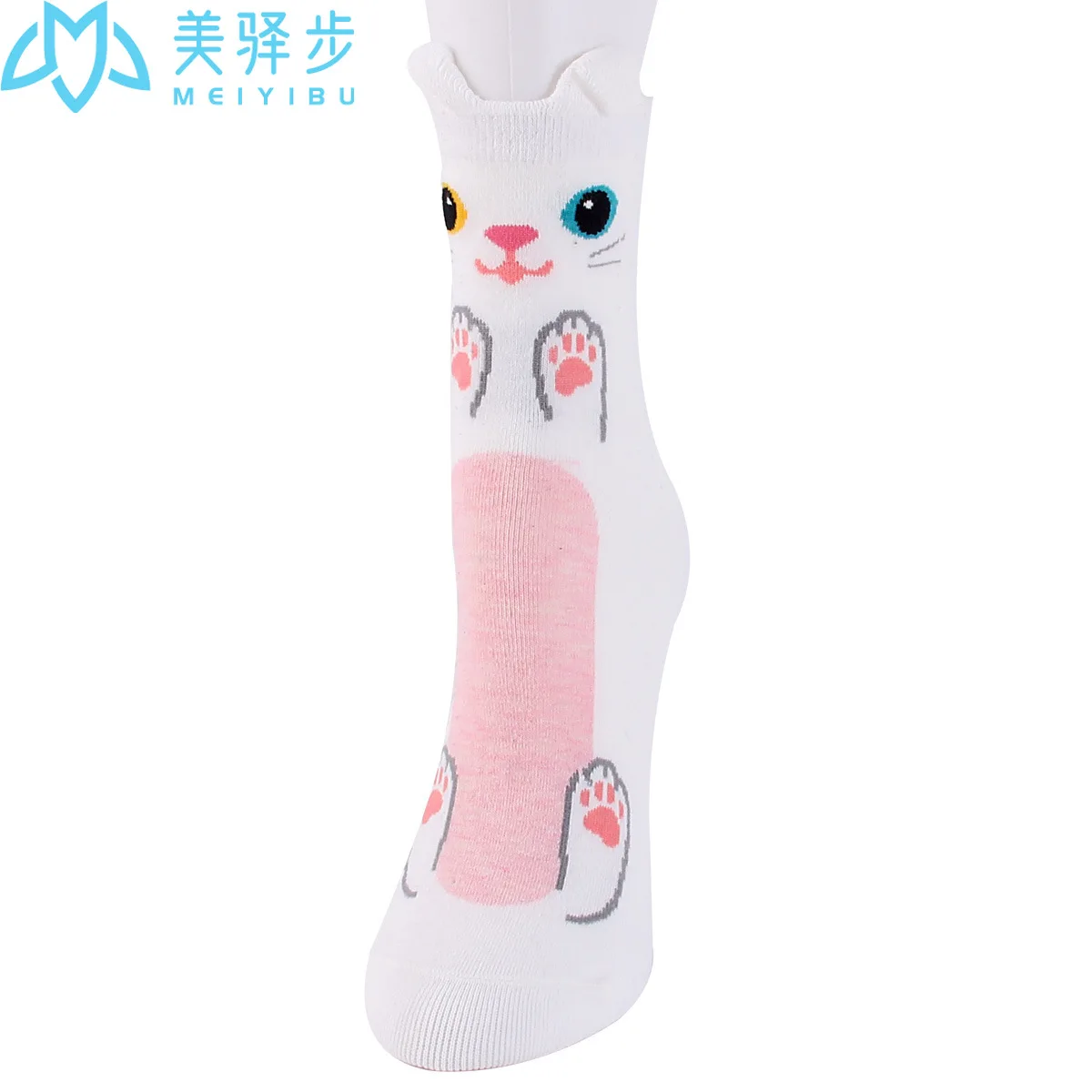 12 Pairs Per Set Cute Cat Socks Cartoon Animal Popular Female Socks Wholesale