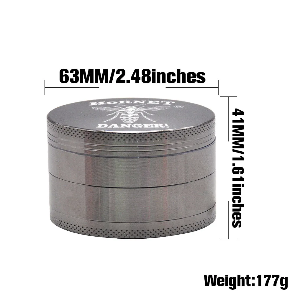 HORNET металла табак жернов для трав 63 мм 4 шт. с пыльца зрелище лоток острые зубы из