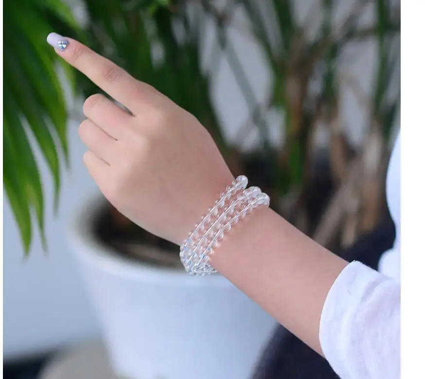 

HIGH SILICON WHITE CRYSTAL BRA ETHNIC STYLE BRAZIL 108 10-10.5MM NATURAL WHITE CRYSTAL BUDDHA BEADS LUCK AND FORTUNE HAND STRING