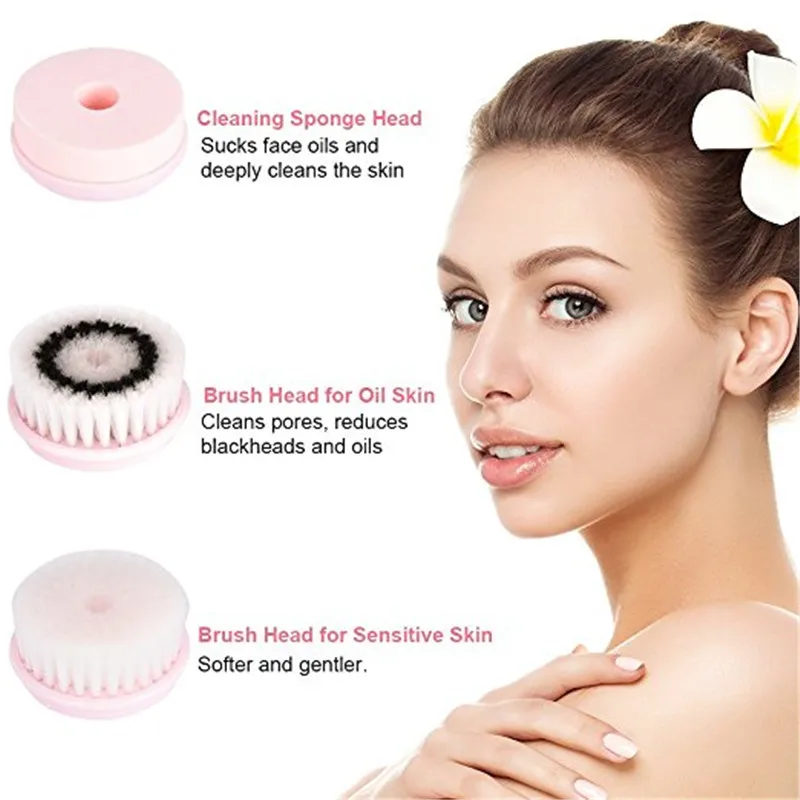 

5 in 1 Face Cleansing Brush Kits Silicone Facial Brush Deep Cleaning Facial Massager Waterproof Skin Care Facial Cleaning Brush