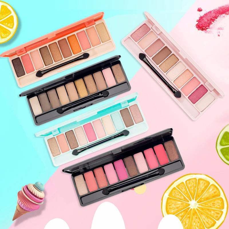 10 цветов Палитра теней для век матовые блестящие тени алмазные мерцающие