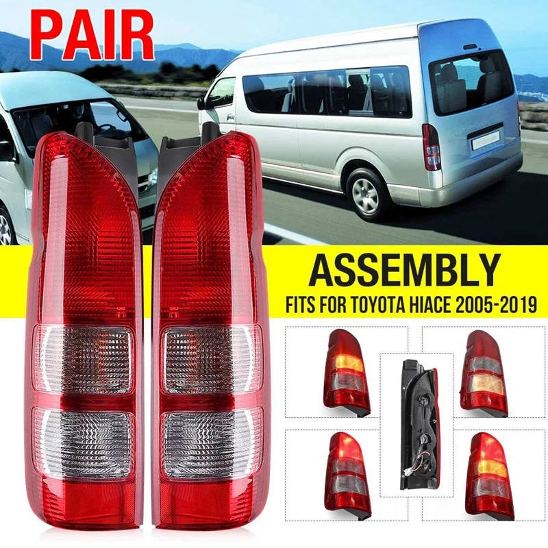 

Pair Car Tail Light Rear Brake Lamp Signal Light For Toyota Hiace HiAce/Commuter 2005-2019 Tail Light With Harness