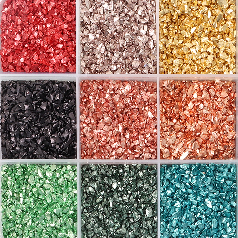 

Crushed Glass Craft Glitter for Resin,Irregular Metallic Crystal Chips Sprinkles Chunky Glitter Shiny Nail Sequins