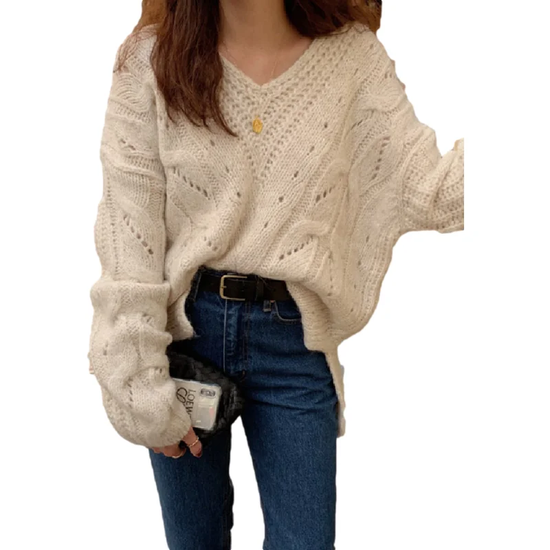 

New Female Sweater Women Winter Pullover Knitting Overszie Long Sleeve Girls Tops Loose Sweaters Knitted Outerwear Thin Sexy