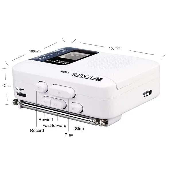 Retekess TR606 2 Band FM/AM портативное радио с воспроизведением кассеты Диктофон поддержка Встроенный/внешний микрофон Запись