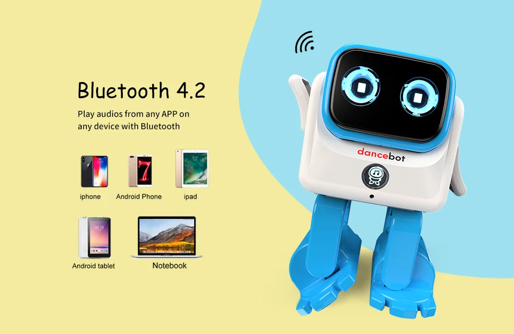 Dancebot AI умный робот Bluetooth RC танцы Детские игрушки История динамик 360 градусов шарнир детский компаньон интеллектуальный алгоритм
