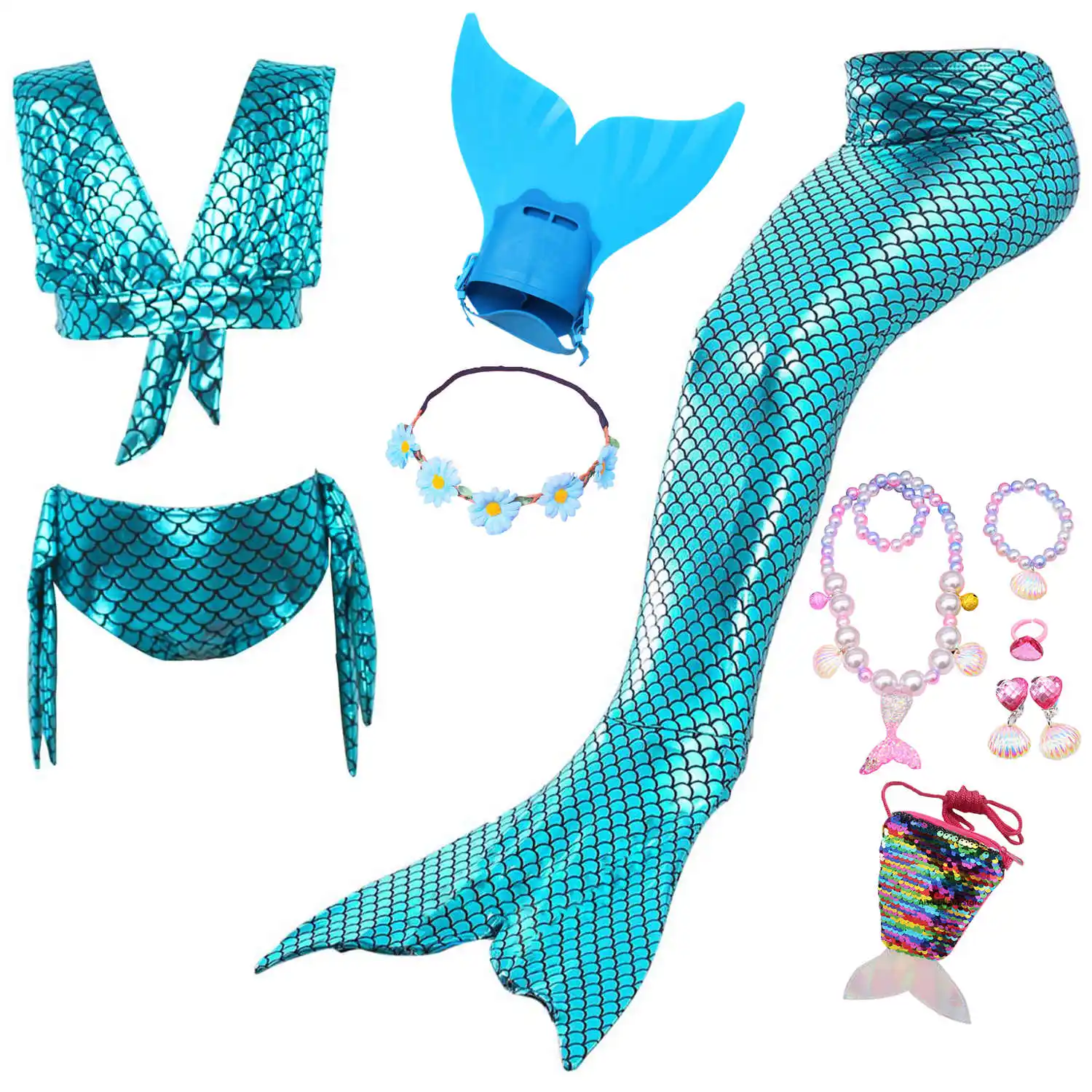 

Little Mermaid Tail Cosplay Kids Bikini for Girls Children Swimwear Girls Swimwear Summer Beach Wear Swimsuits Girls Swimming