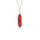 Искусственное пластиковое ожерелье с сердоликом, ожерелье с подвеской в виде сердолика, ожерелье с красным кристаллом для мотивации