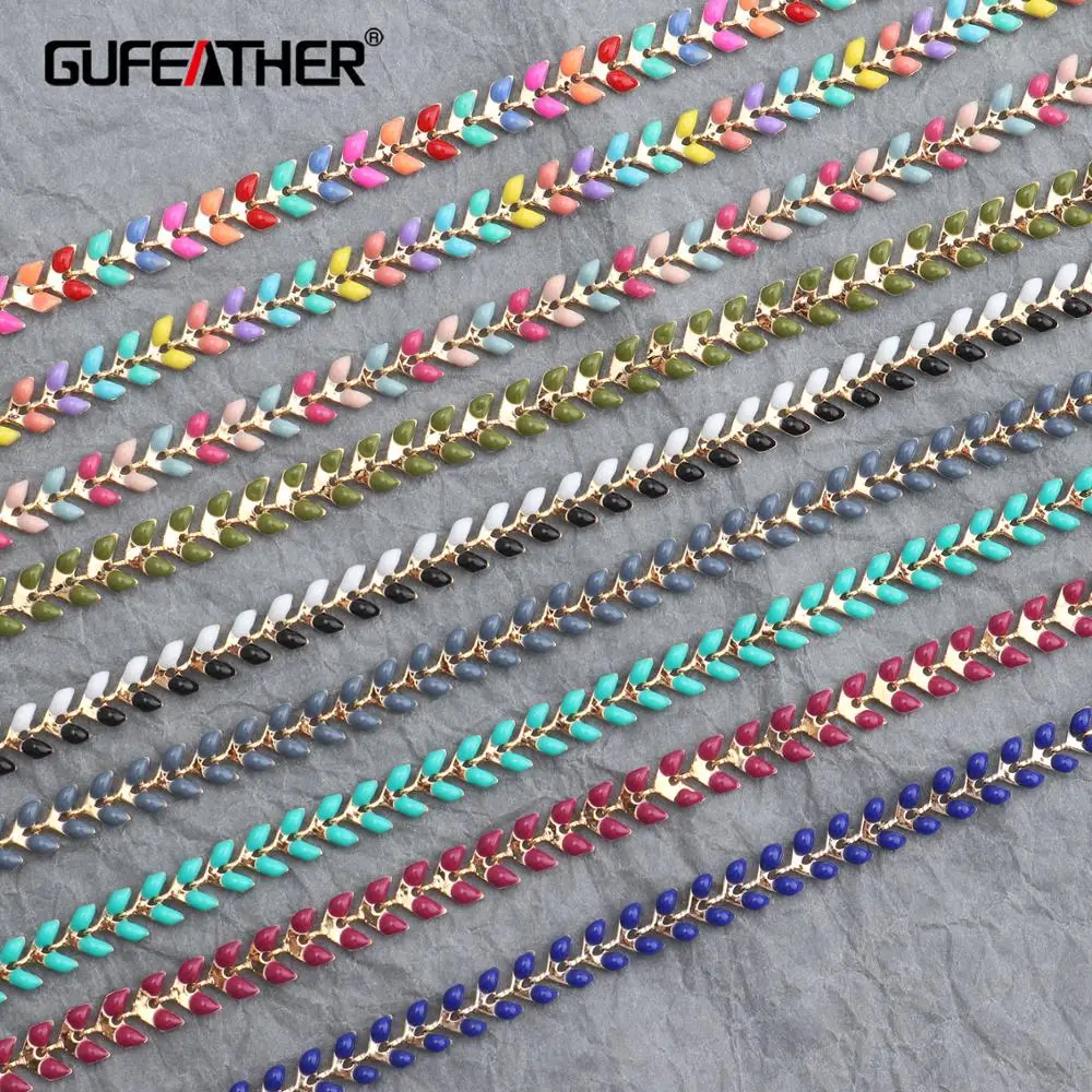 GUFEATHER C48, ювелирные аксессуары, самодельная цепочка, ручная работа, позолоченное 18 К, изготовление ювелирных изделий, ожерелье diy, ожерелье для женщин, 1 м/лот