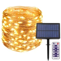 100503010m solar christmas fairy light string led copper wire garland lamp for wedding new year party garden patio decoration