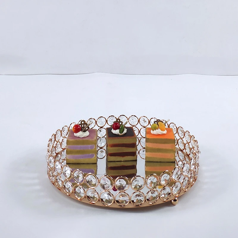 Новая круглая Золотая зеркальная подставка для кексов металлическое украшение