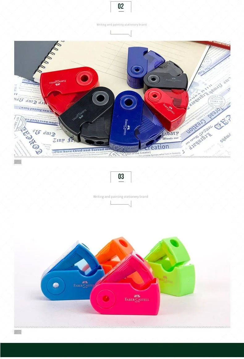 FABER-CASTELL pull двойная точилка для карандашей с одним отверстием, многофункциональные школьные принадлежности