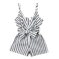 pudcoco newborn infant baby girl clothes striped sleeveless strap romper jumpsuit one piece romper outfit clothes 0 24 months