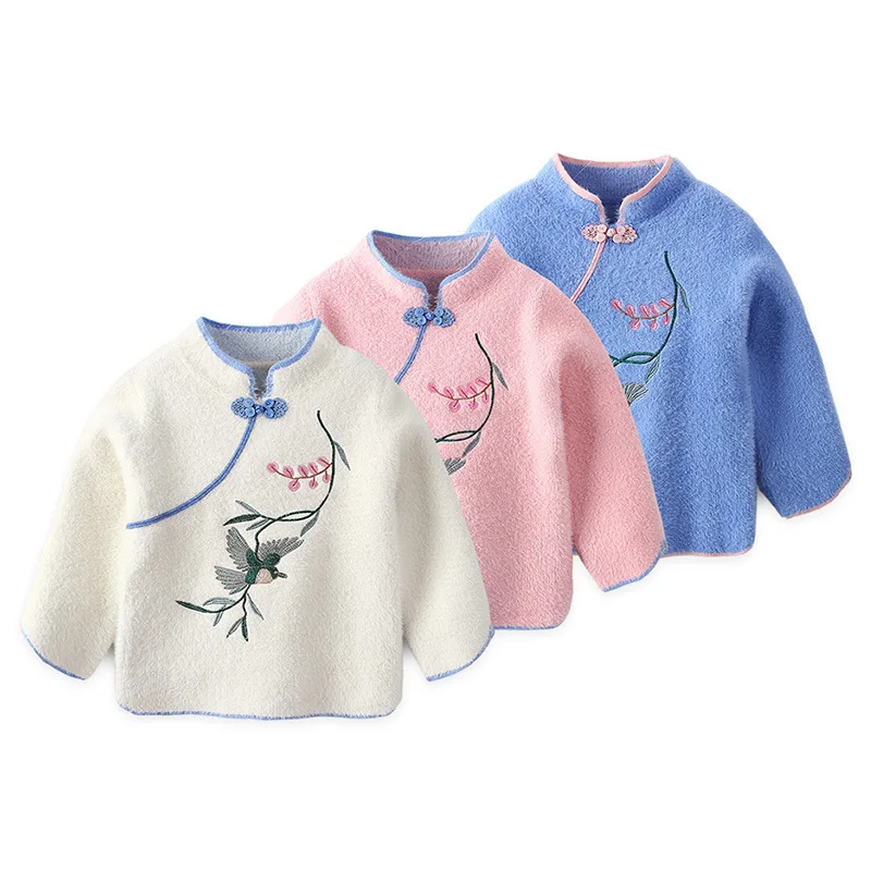 Детский костюм свитер в стиле Тан Детское пальто китайском сезон осень зима Hanfu с