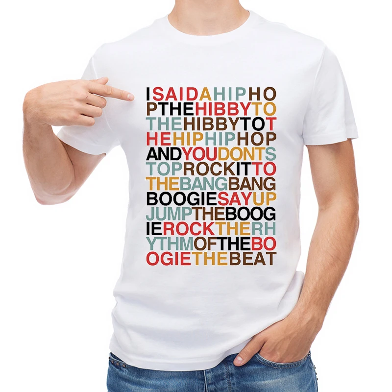 

TEEHUB Fashion Rapper's Delight Men T Shirt Hipster Rap Words Printed T-shirt Short Sleeve O-Neck Tops Casual Tees