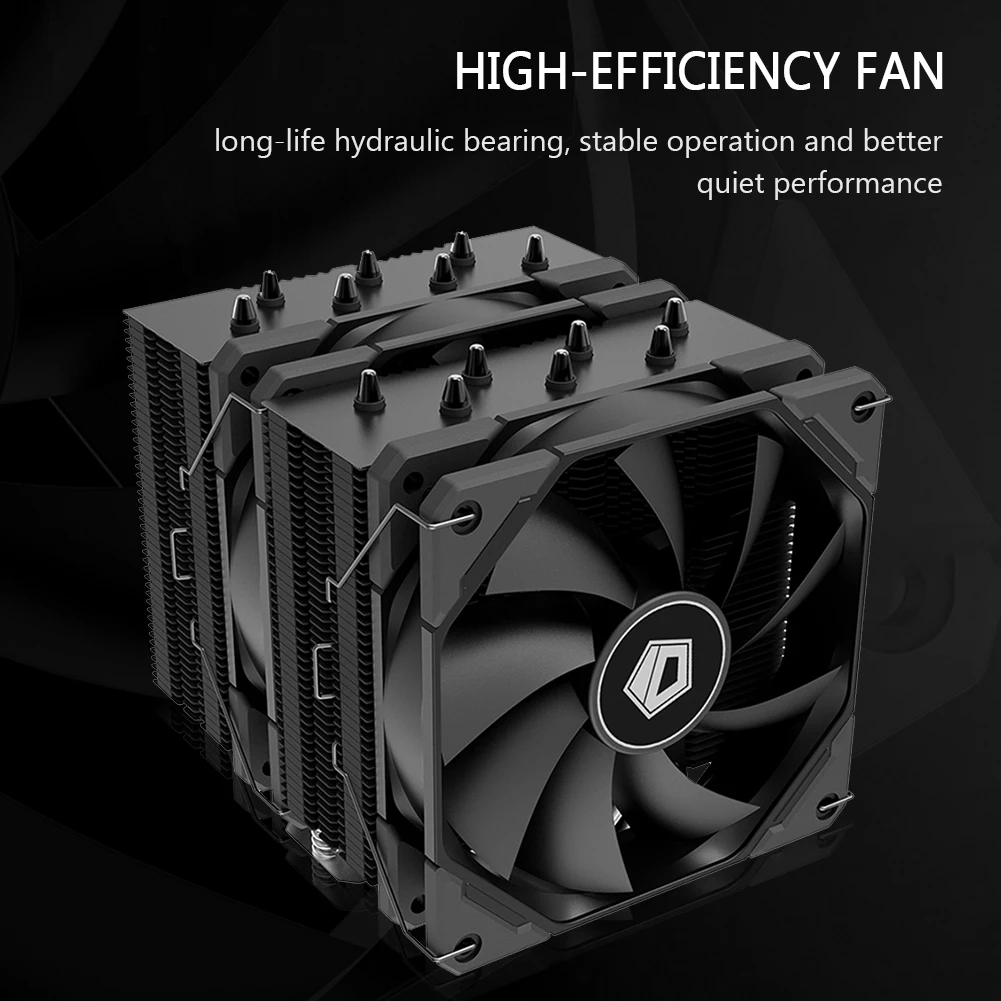 

4 Pin Radiator 7 Heat-pipes CPU Cooler Fan for LGA1200/115X/2011/2066 AM4 Blackened Dual-tower CPU Radiator Stable And Silent