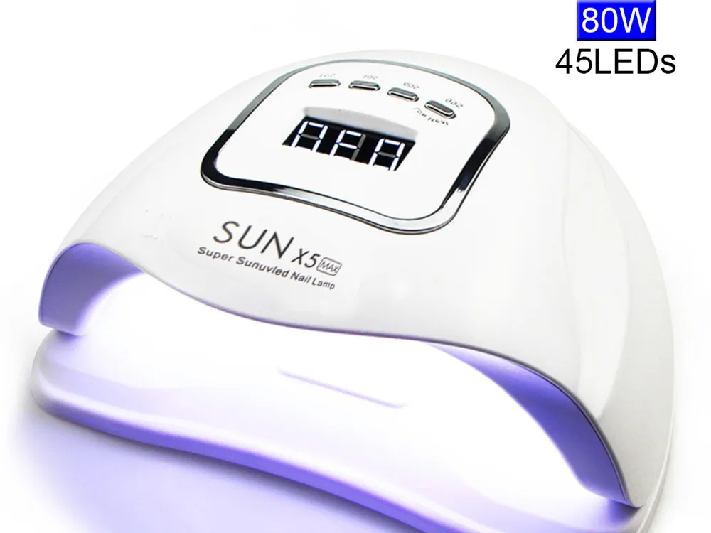 80 Вт SUN X5 Сушилка для ногтей УФ-светодиодный светильник для сушки ногтей ЖК-монитор 45 светодиодный сухой светильник полировка гелем датчик умный таймер маникюр - Цвет: sunx5max