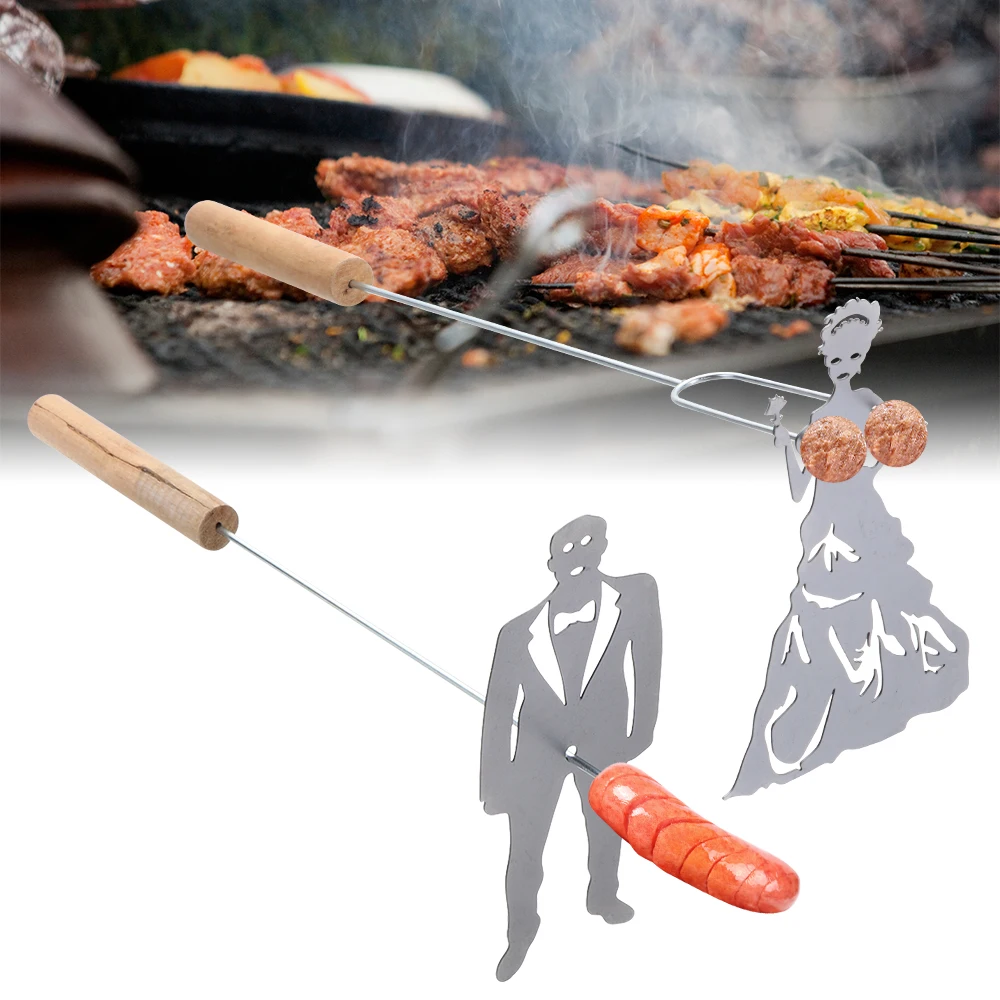 Многообразные палочки для жарки хот-догов шпажки вилки барбекю из нержавеющей