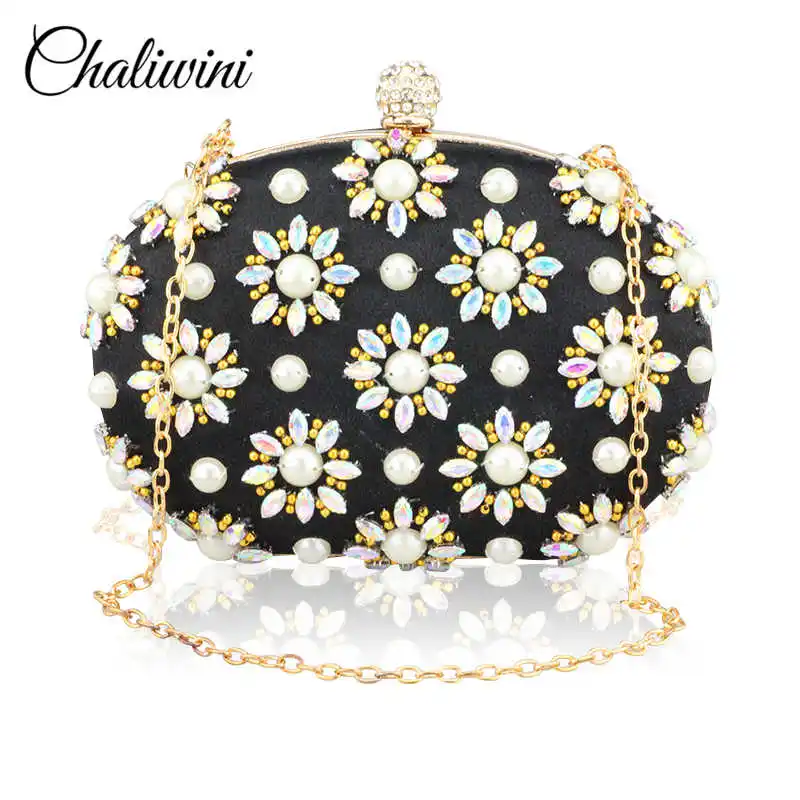 Сумка Chaliwini с ремешком на руку для женщин серебристая сумочка тоут жемчужинами и