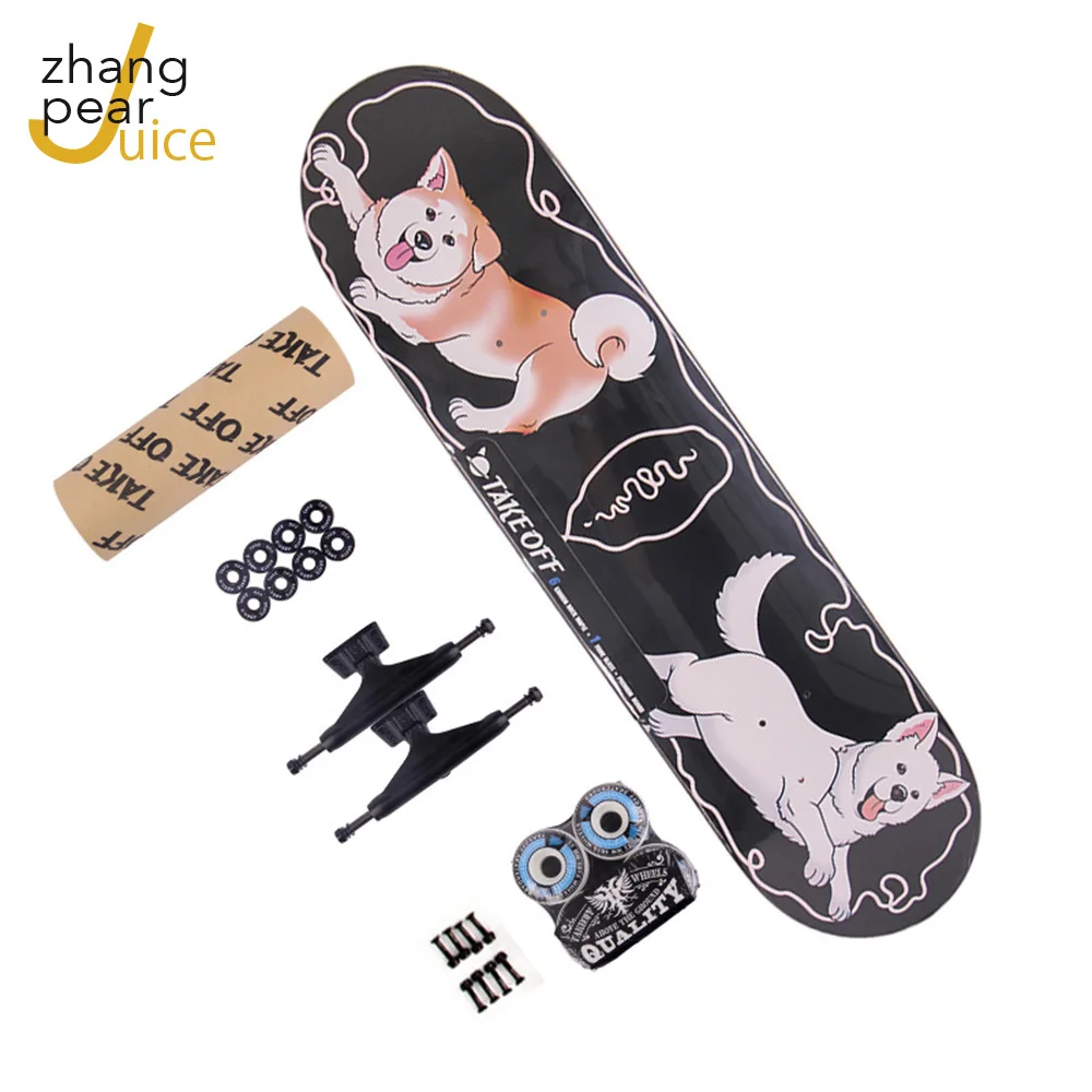 

Adult Four-Wheel Animal Print Double Maple Skateboard Thermal Transfer Printing Pattern Skate Board Maple Long Board DIY