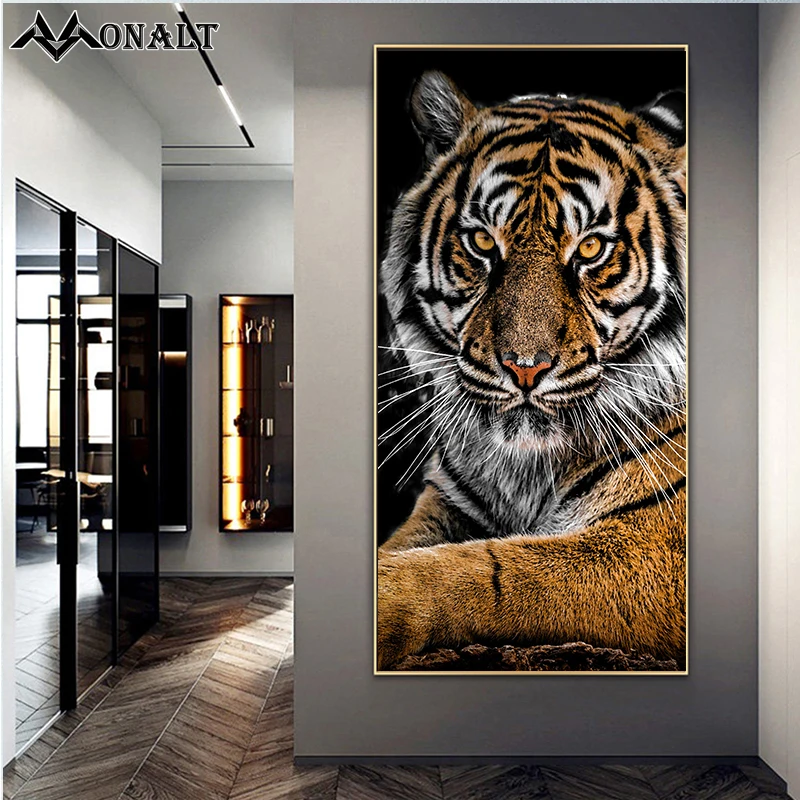 

Canvas Art Animal Cuadros Tiger Leopard Lion Poster Wall Art Aisle Decorative Paintings Hoom Decor Classical Living Room Picture