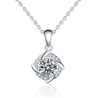 love 925 sterling silver jewelry necklaces women for wedding 1ct twinkle moissanite diamond pendant
