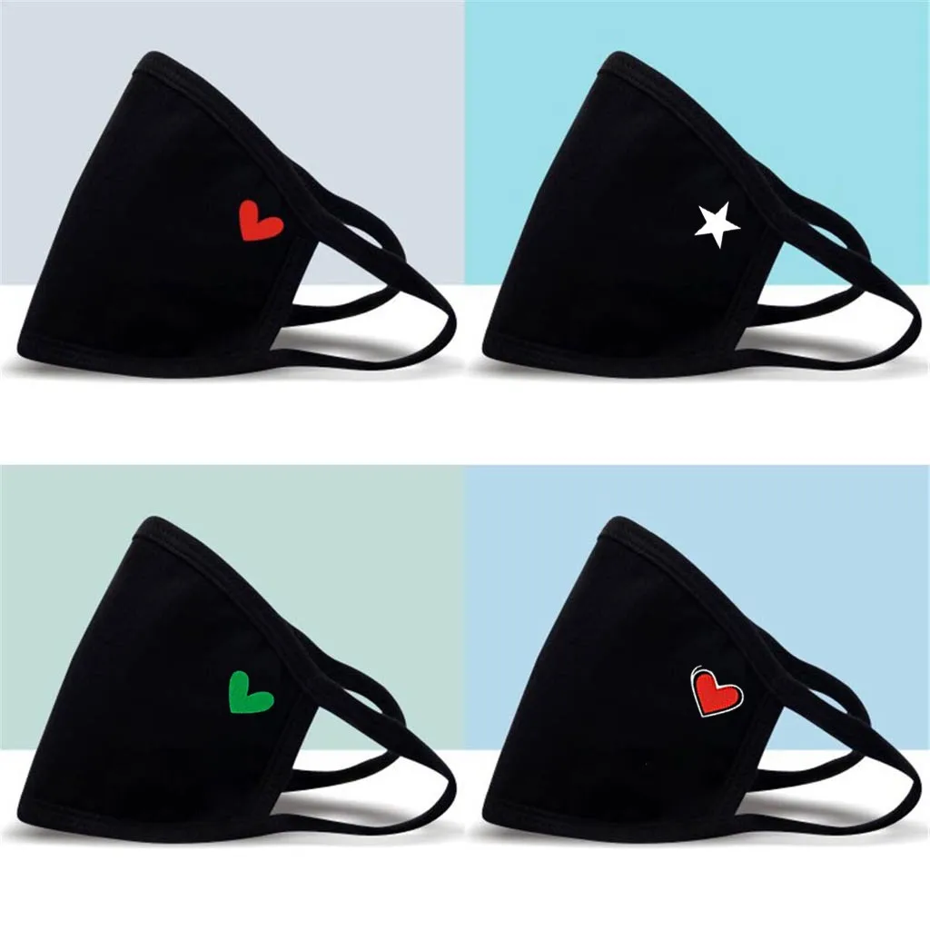 Маска рта женская с принтом сердца многоразовая моющаяся уличная модная PM2.5 |