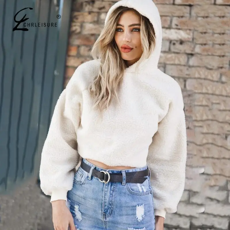 Женские свободные толстовки из овчины модная повседневная плюшевая куртка