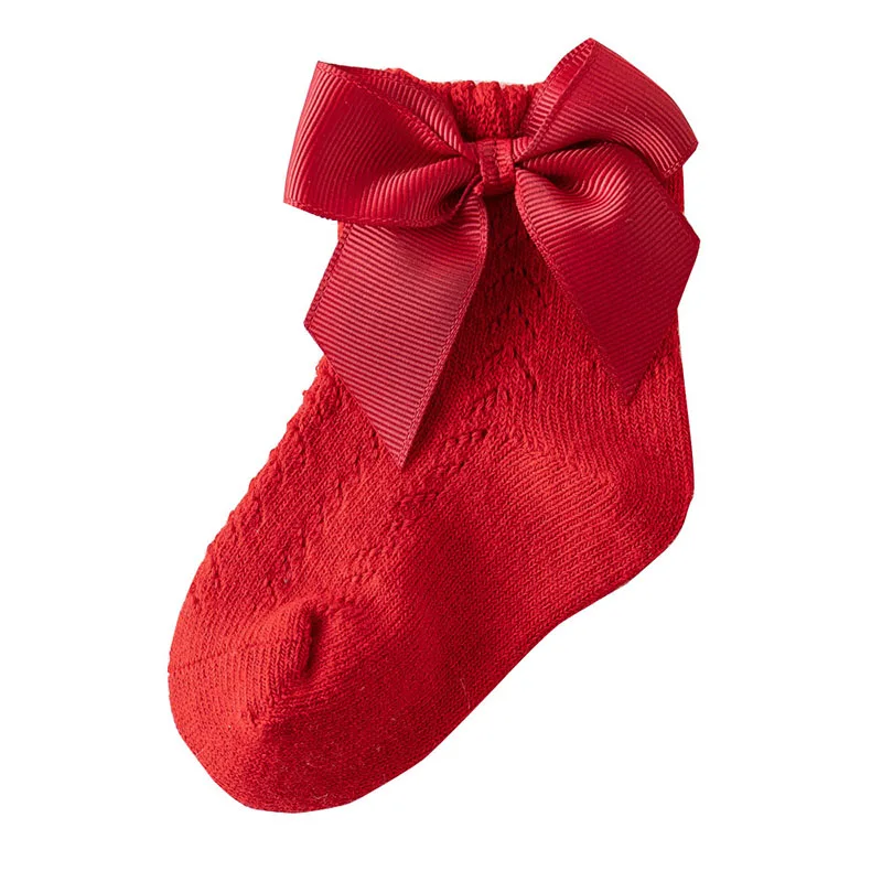 Детские милые белые носки принцессы Мягкие сетчатые в стиле &quotЛолита&quot с бантом