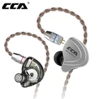 Проводная гарнитура CCA C10 1DD + 4BA, гибридные подвесные стереонаушники-вкладыши, спортивные музыкальные Игровые наушники с микрофоном