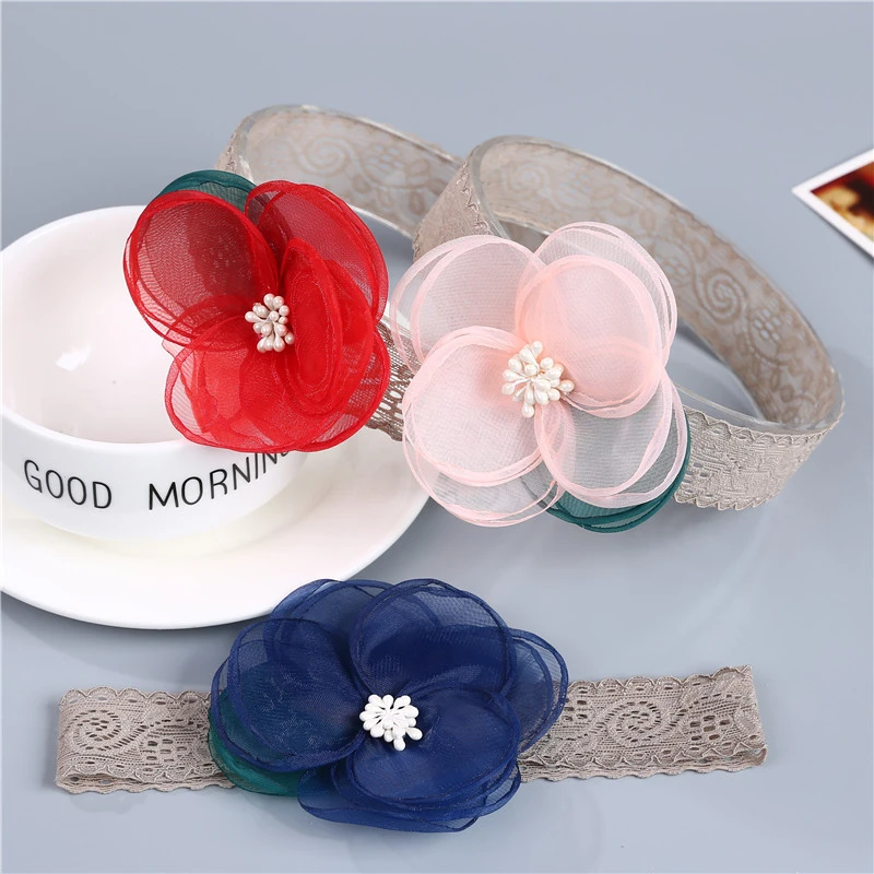 

Korean Handmade Flowers Headbands for Baby Girl Hair Bands Children Hair Accessories Baby Head Flower Infants Toddler Headdress