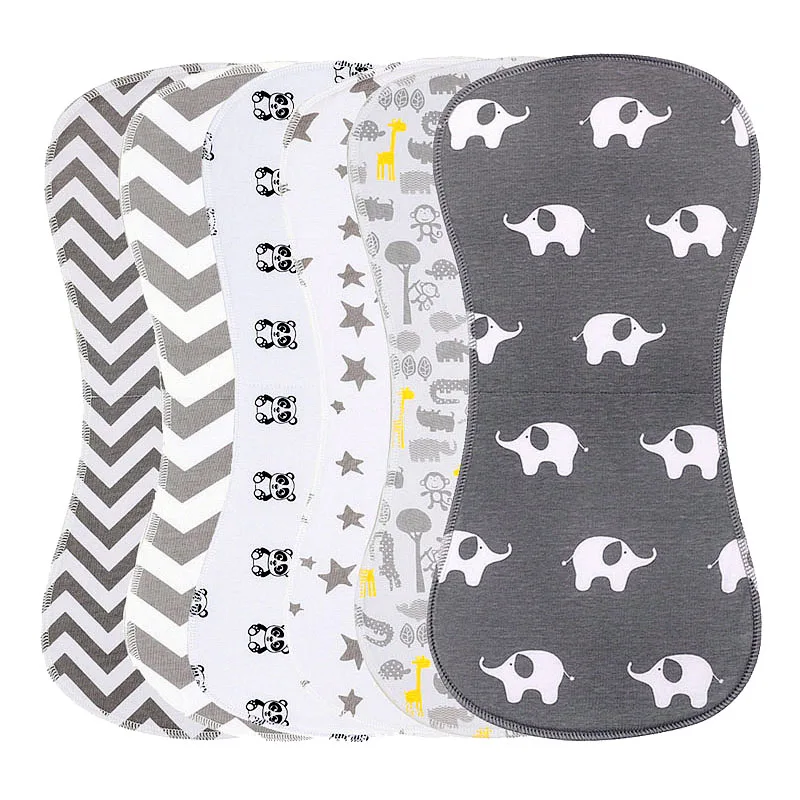 2Pcs Baby Burp Cloths Set for Girls& Boys Premium 100% Organic Cotton Absorbent Triple Layer Towels Burping Rag Pads for Newborn