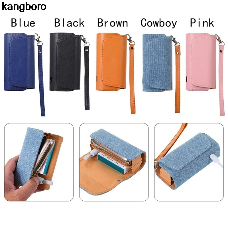 

Fashion Flip Double Book Cover Case Pouch Bag Holder Cover Wallet Leather Case For Iqos 3.0
