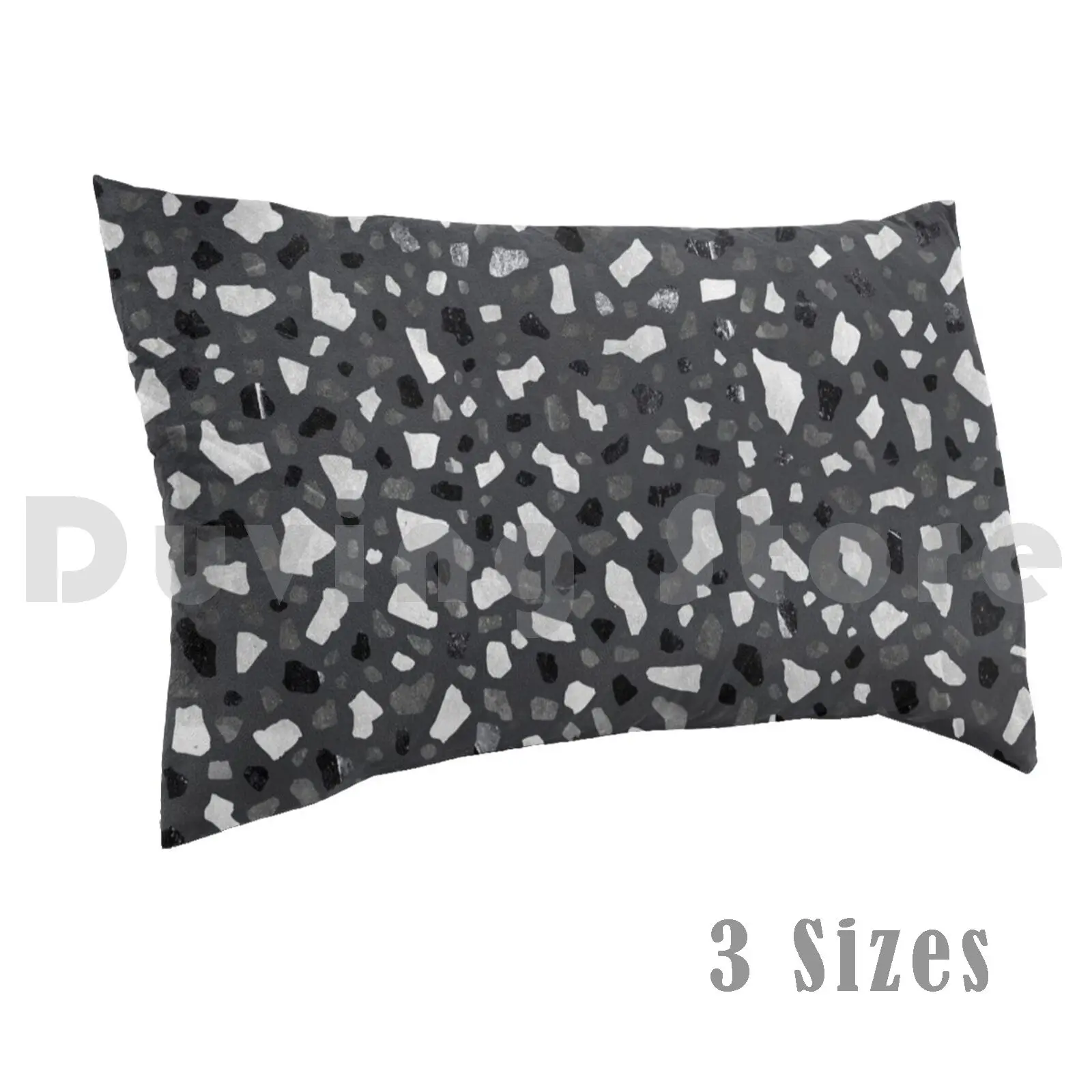 

Pillow Case Terrazzo Dark Grey 948 Terrazo Vintage Pattern Seamless Marble Stone Fashion Mosaic