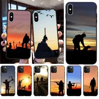 hunter dog hunting soft black phone case for iphone 11 pro xs max 8 7 6 6s plus x 5s se 2020 xr case