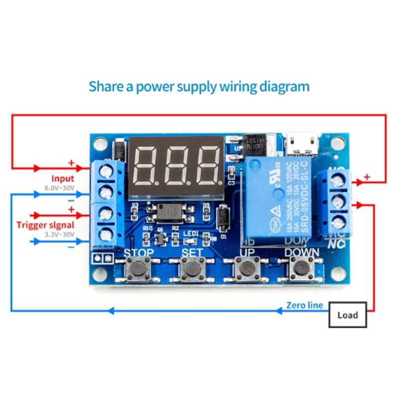DC 5V 12V 24V LED Light Digital Time Delay Relay Trigger Cycle Timer Switch Circuit Board Timing Control Module DIY | Компьютеры и