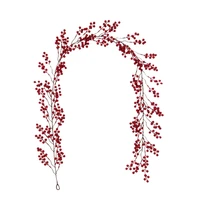 new red berry garland 5 9ft pip berry vine christmas realistic burgundy red berry hanging garland for xmas winter new year f