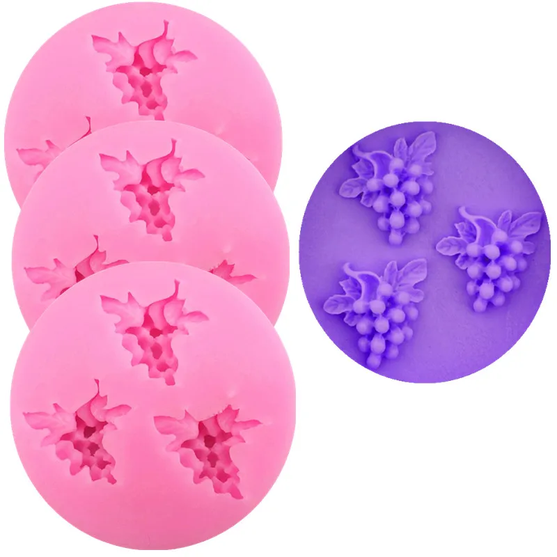 

3Pcs/set Grape shaped silicone mold food grade soft candy chocolate mold candy craft cake decoration tool silicone baking mold