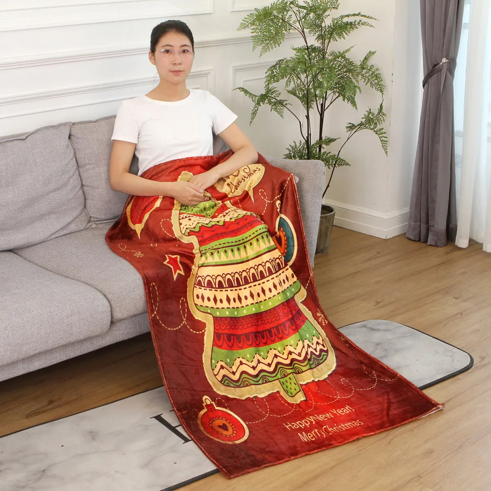 OUNEED, рождественские одеяла из фланелевой ткани, одеяло для дивана, кровати, 130x150 см, милое постельное одеяло, теплое одеяло, зимнее, европейский стиль#45