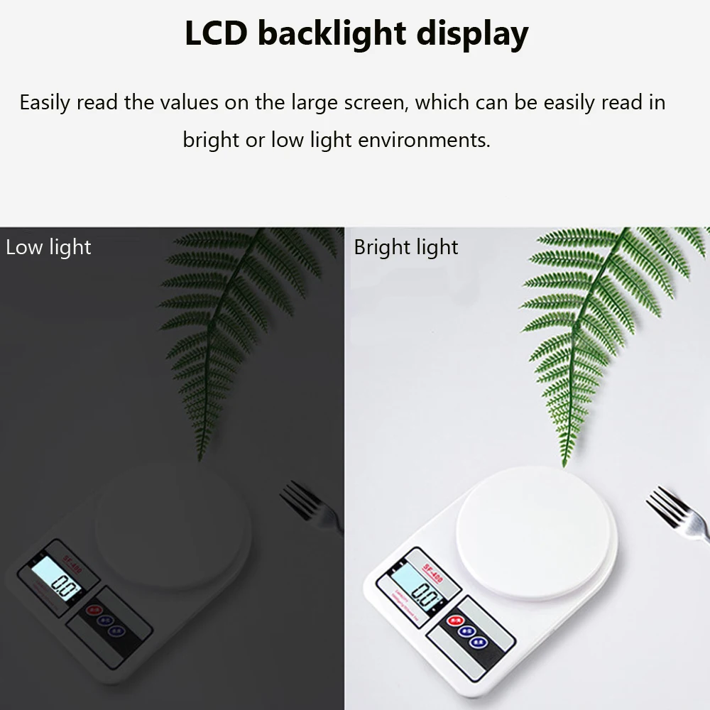 Portable 5kg/7kg/10kg 1g Kitchen Scale With LCD Backlight Display Electronic Digital Scales For Baking Diet Baby Food Measuring