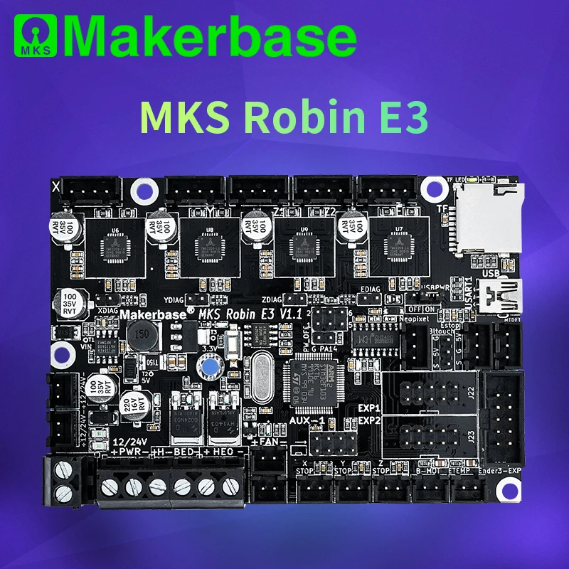 Makerbase МКС Робин E3 V1.1 32Bit Управление доска 3D принтеры Запчасти с Tmc2209 Uart режим