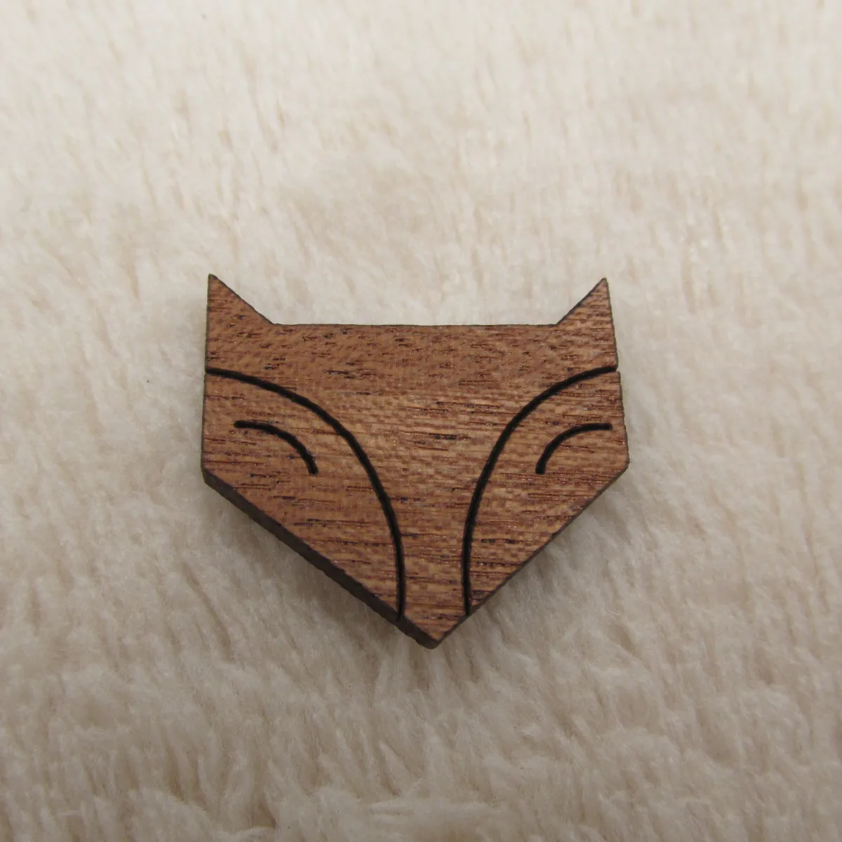 Лазерная гравировка незаконченного деревянного животного лиса шарм Ювелирная
