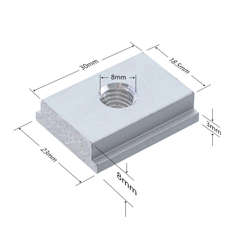 

4Sets M8 Plum Hand Tighten Nuts Handle + M8 T-Track Slider Sliding Nut Aluminum Alloy T Slot + Screw Rods