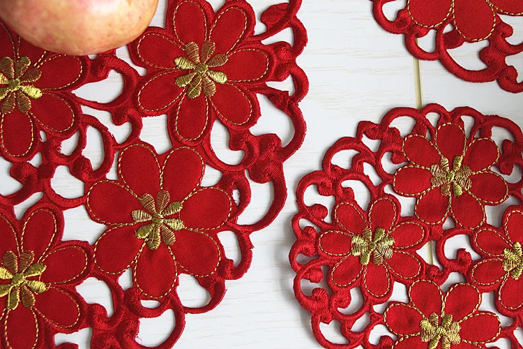 2022 Luxury Lace Embroidery Table Place Mat Pad Cloth Cup Mug Holder Dining Coaster Christmas Glass Placemat Drink Doily Kitchen | Дом и сад