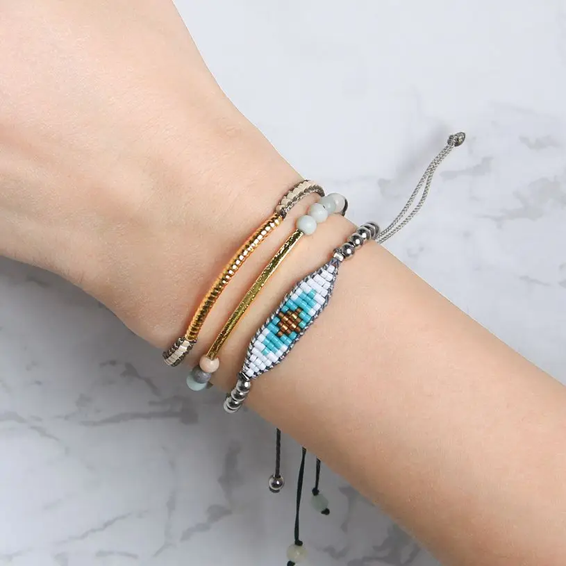 

KELITCH Retro New 2022 Stone Beads Bracelet Women Gold Wrap Bracelets Charm Jewelry Amine Chain