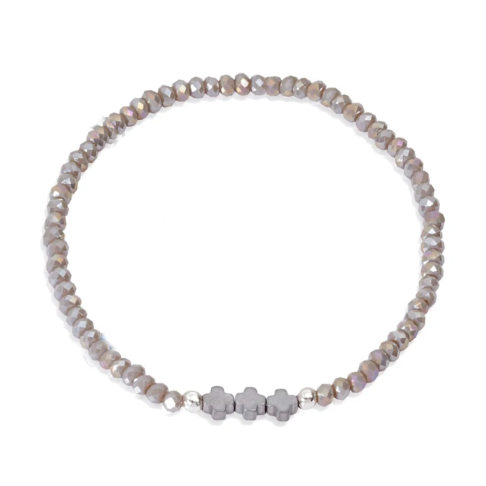 bracelet Lohri кристалл натуральный камень стекло браслет из бисера натуральный настоящий четырехлистный клевер талисманы браслет подарок на удачу браслеты для женщин - Окраска металла: bracelet