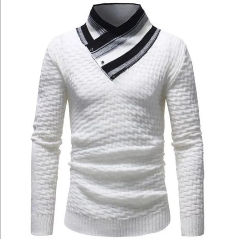 Осень зима 2019 вязанные мужские свитера блуза с длинным рукавом пуловеры