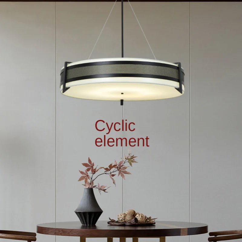 

Люстра для чайной комнаты, круглые новые лампы в китайском стиле для гостиной, дизайнерская ретро-лампа для столовой в китайском стиле