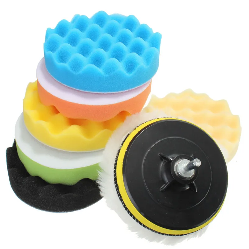 

8Pcs 125mm Gross Polishing Buffing Pad Kit For Car Polishing With Drill Adapter 5 inch Polisher Pads Buffing Adhesive Backer Pad
