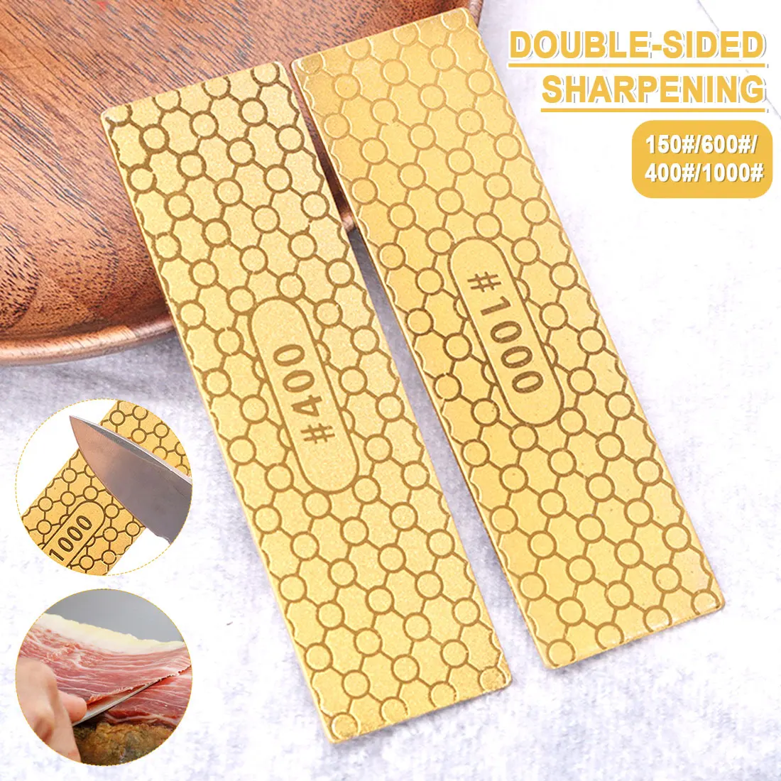 

100 * 30 * 1.2mm double-sided grit diamond sharpener, diamond plate sharpening 400/1000# or 150/600# sharpening kitchen tools